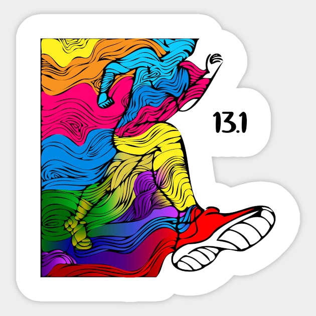 Run the Distance 13.1 Sticker by Dreanpitch